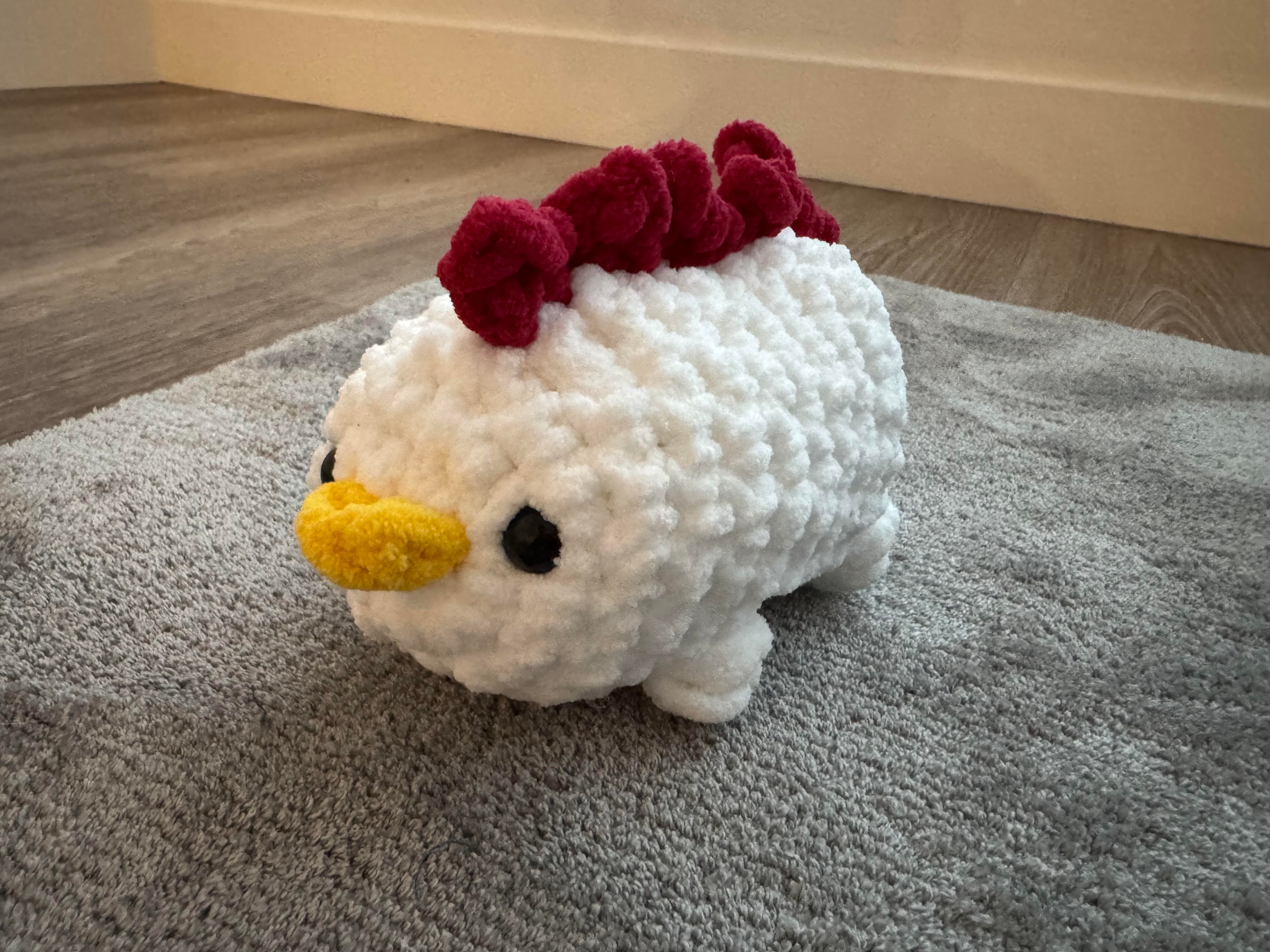 Handmade crochet Dinosaur Chickens named Yarn-Heart